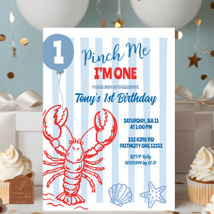 Invitación Cumpleaños Pinch Me I'm one Fiesta de Langosta