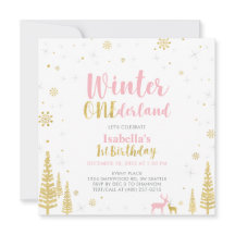 Cumpleaños Pink & Gold Winter Onederland 1st Prime
