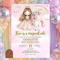 Cumpleaños Pink Unicorn Five Is A Magical Vibe