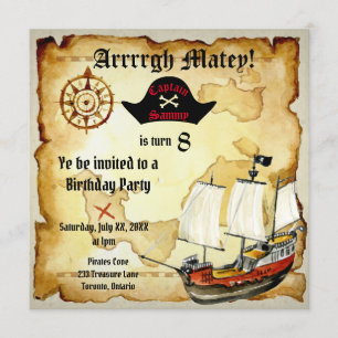 Invitación Cumpleaños Pirata Parrrty !