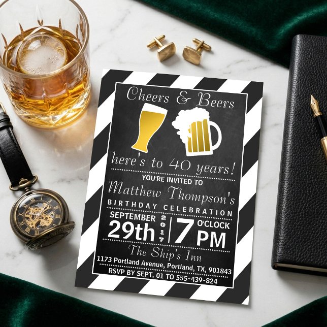 Invitación Cumpleaños Pizarra Cheers & Beers (Subido por el creador)
