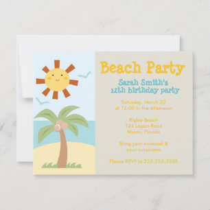 Invitación Cumpleaños playa