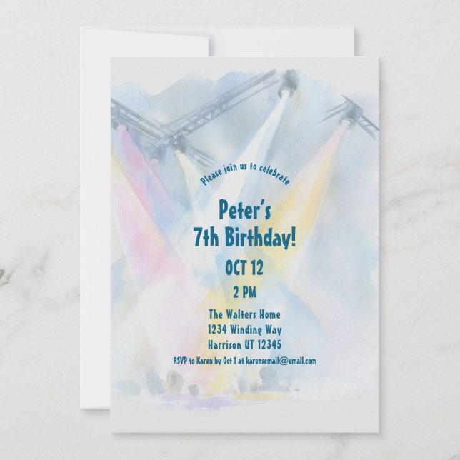 Invitación Cumpleaños preadolescente de K Pop (Anverso)