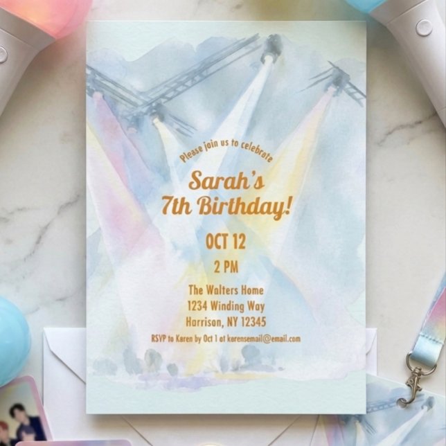 Invitación Cumpleaños preadolescente de K Pop (Subido por el creador)