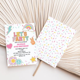 Invitación Cumpleaños Preppy Patch