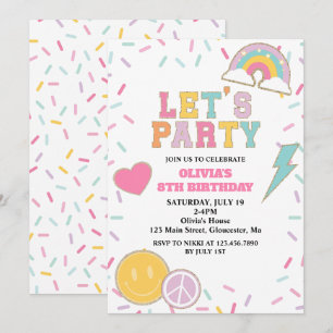 Invitación Cumpleaños Preppy Patch