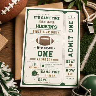 Invitación Cumpleaños Primer Año de Fútbol Americano