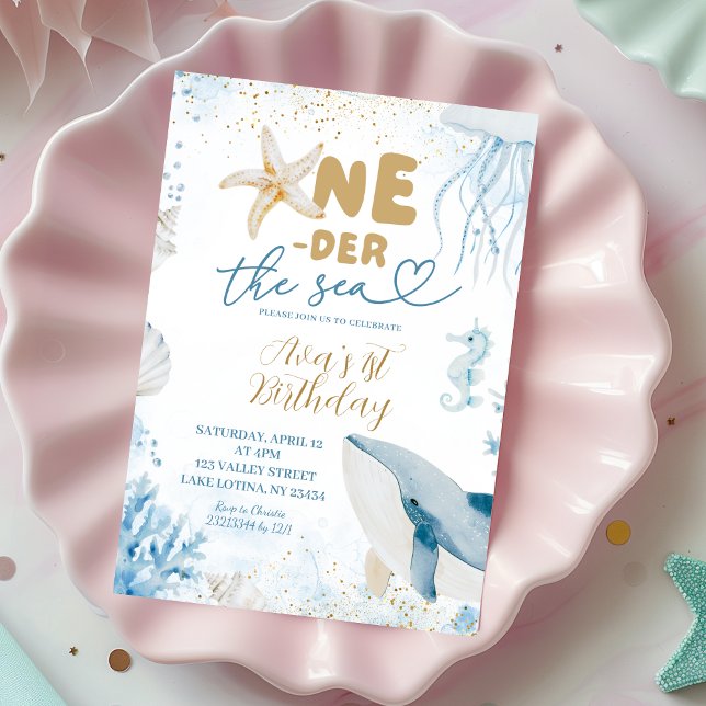 Invitación Cumpleaños Primero Bajo el Mar Azul (Subido por el creador)