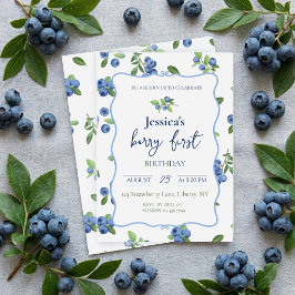 Invitación Cumpleaños primero de arándano