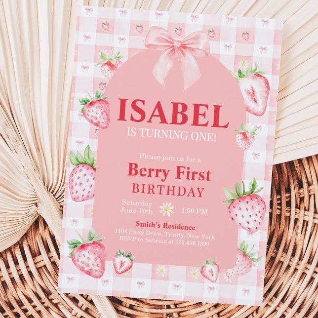 Invitación Cumpleaños Primero de Coquette Berry (Subido por el creador)