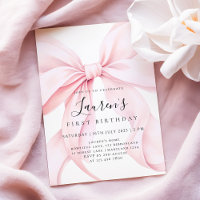 Cumpleaños primero de la niña del lazo rosa
