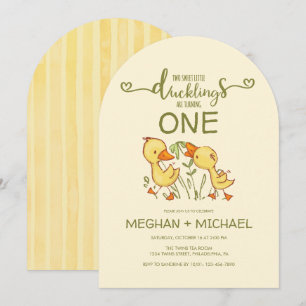 Invitación Cumpleaños primero de los gemelos patitos