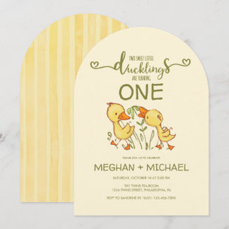 Invitación Cumpleaños primero de los gemelos patitos
