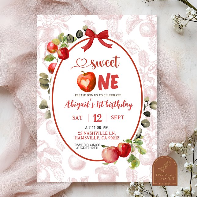 Invitación Cumpleaños primero de otoño toile (Subido por el creador)
