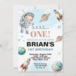 Invitación Cumpleaños primero del espacio exterior