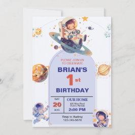 Invitación Cumpleaños primero del espacio exterior