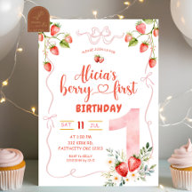 Cumpleaños Primero Niña Coqueta Rosa Berry Dulce