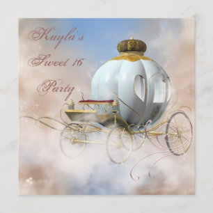 Invitación Cumpleaños Princesa Carruaje Princesa Dulces 16
