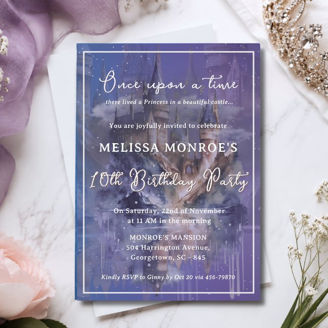 Invitación Cumpleaños Princesa Castillo Azul (Subido por el creador)