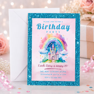 Invitación Cumpleaños Princesa Castillo Sweet 16