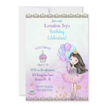 Cumpleaños Princesa Cupcakes Globos Lavanda