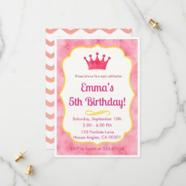 Invitación Cumpleaños Princesa | Fiesta Real Rosa