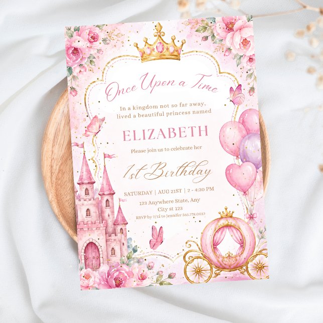 Invitación Cumpleaños Princesa Niña 1er Castillo de Cuento de (Subido por el creador)