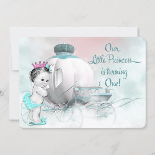 Invitación Cumpleaños Princesa Niñas 1er Cumpleaños