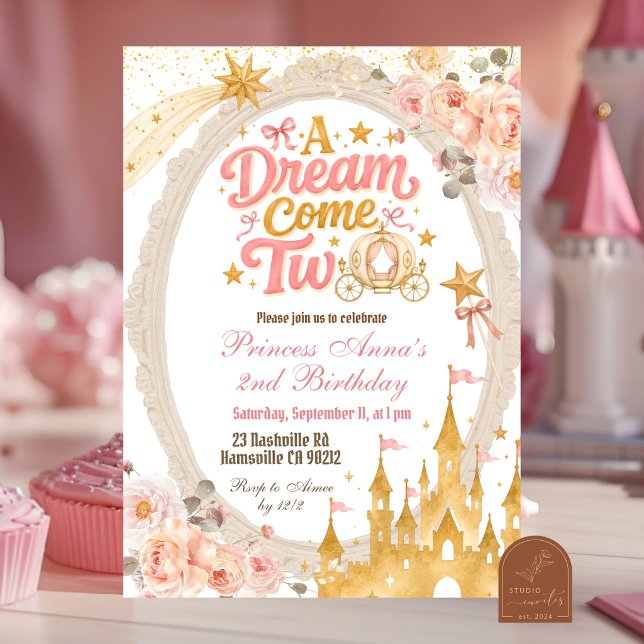 Invitación Cumpleaños Princesa Sueño Hecho Dos (Subido por el creador)