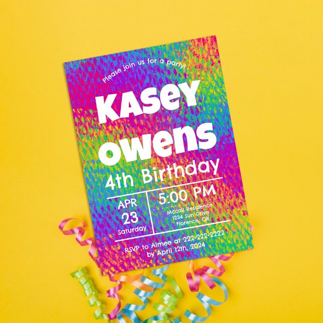 Invitación Cumpleaños Psicodélico Personalizado (Subido por el creador)