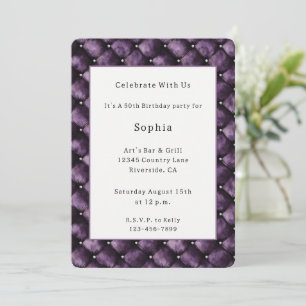 Invitación Cumpleaños Purple Royal Squares