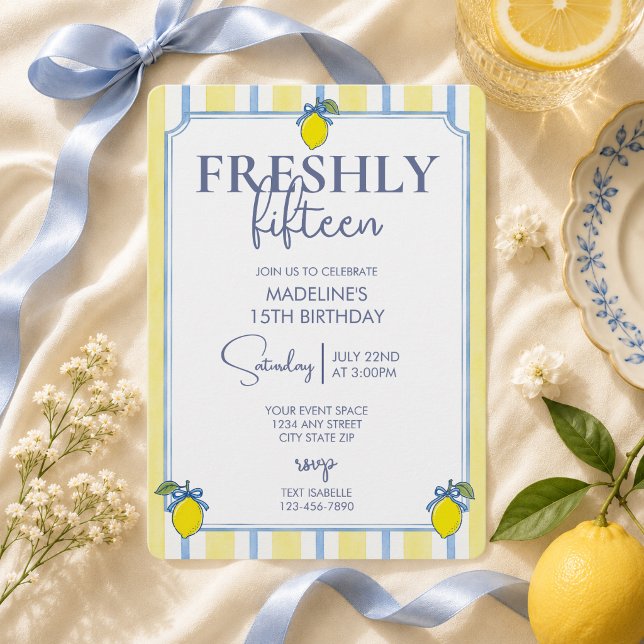 Invitación Cumpleaños quince 15 de moda Limón Fresco (Subido por el creador)