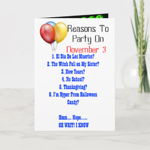 Invitación Cumpleaños - Razones para el Fiesta