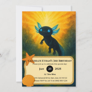 Invitación Cumpleaños relámpago de Axolotl