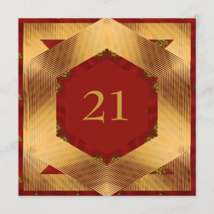 Invitación Cumpleaños Resumen Amarillo Rojo