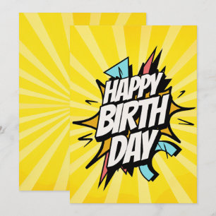 Invitación ¡Cumpleaños Retro Cómic!