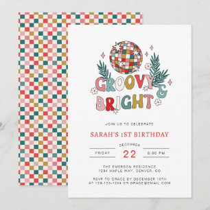 Invitación Cumpleaños Retro de Navidad
