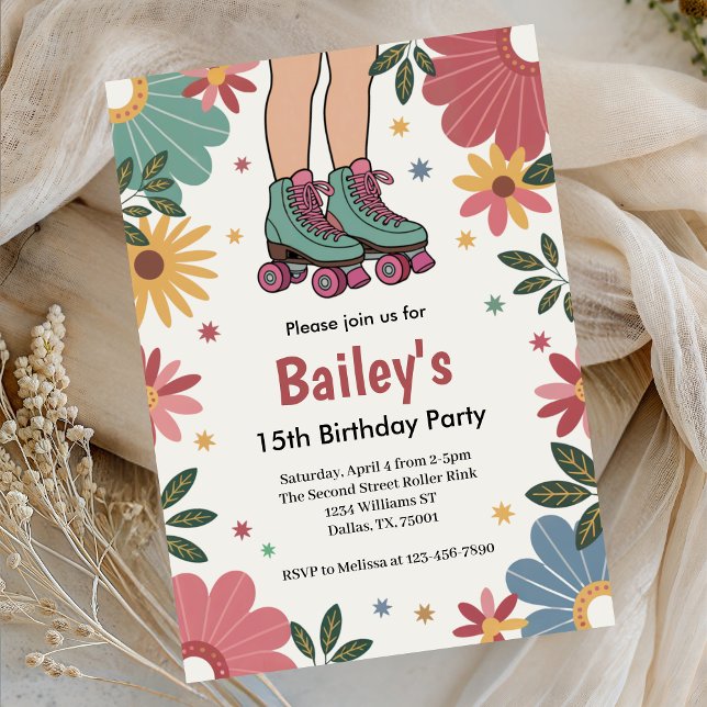 Invitación Cumpleaños Retro de Patinaje sobre Ruedas (Subido por el creador)