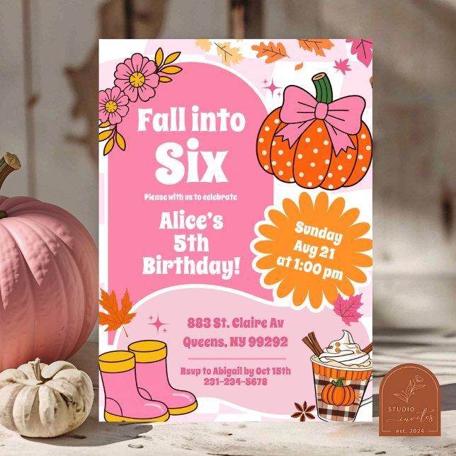 Invitación Cumpleaños Retro Pumpkin Fall Into Any Age (Subido por el creador)