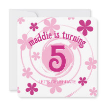 Cumpleaños Retro Rosa Moderno Flor Femenino Cualqu