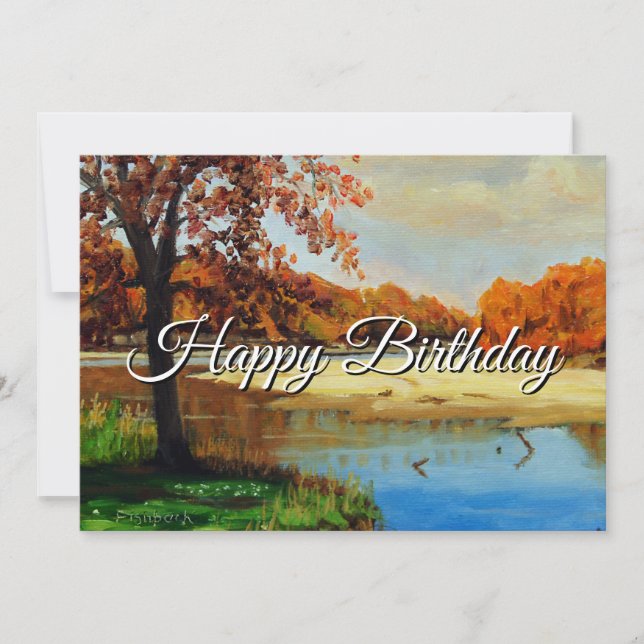 Invitación Cumpleaños Río Naranja Rojo Verde Azul Amarillo  (Anverso)