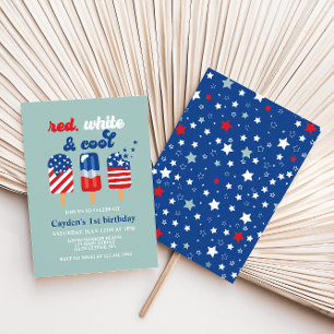 Invitación Cumpleaños Rojo Blanco y Azul del 4 de Julio