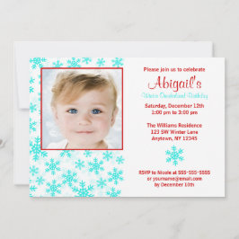 Invitación Cumpleaños rojo verde azulado de Onederland del