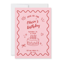 Cumpleaños rojo y rosa