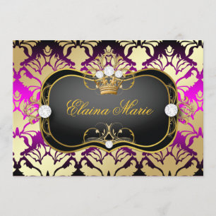 Invitación Cumpleaños rosado del Sass del Ciao Bella de 311