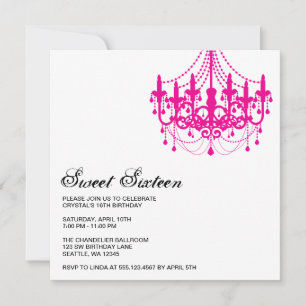 Invitación Cumpleaños rosado moderno del dulce dieciséis de