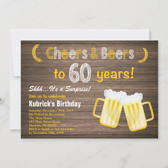 Invitación Cumpleaños rústico de las alegrías y de las (Anverso)