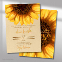 Cumpleaños Rústico Elegante de Girasoles