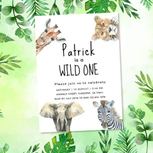 Invitación Cumpleaños Safari Animales Salvajes