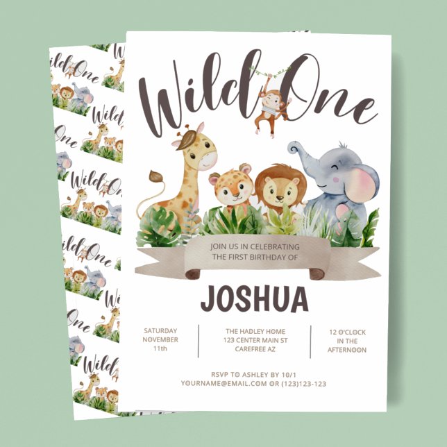 Invitación Cumpleaños Safari Wild One (Subido por el creador)